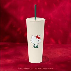 Hello Kitty White Tumbler with Red Bow